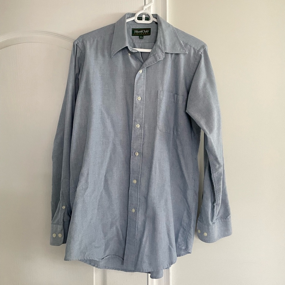 Hunt Club Supreme Light Blue Casual Button-Down Shirt - medium